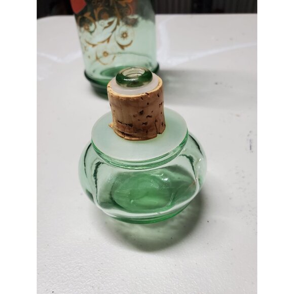 Barware Old Fitzgerald Venetian Green Glass Decanter Bottle & Stopper 1960s - Picture 5 of 8